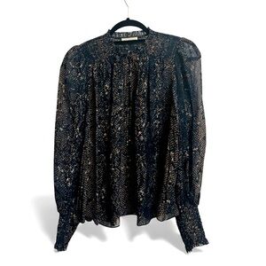 Ulla Johnson Calista Blouse Chiffon Silk Floral Print Blouse, size 4